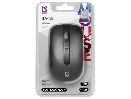 Мышь беспроводная Defender ISA-135 черный